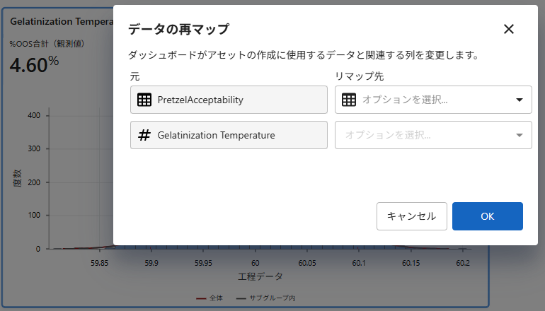 ダッシュボードアセットのコピーと再マッピング